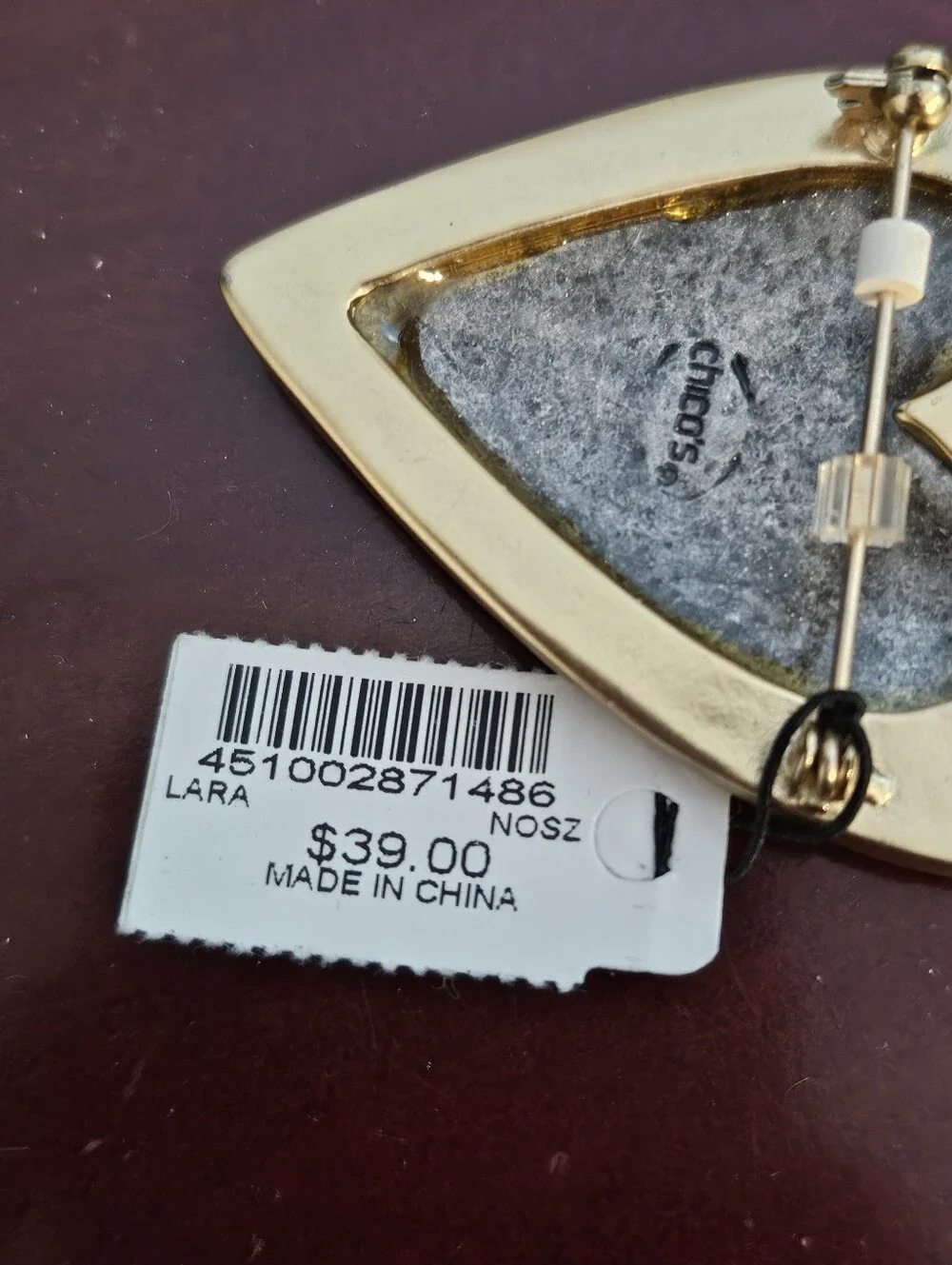 Chico's Gold-tone Heart Pin Brooch